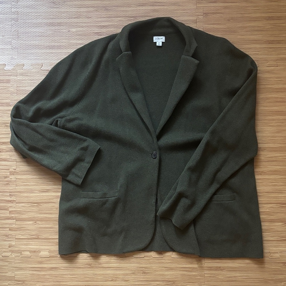 J. Crew Factory Dark Green Women's Sweater Blazer